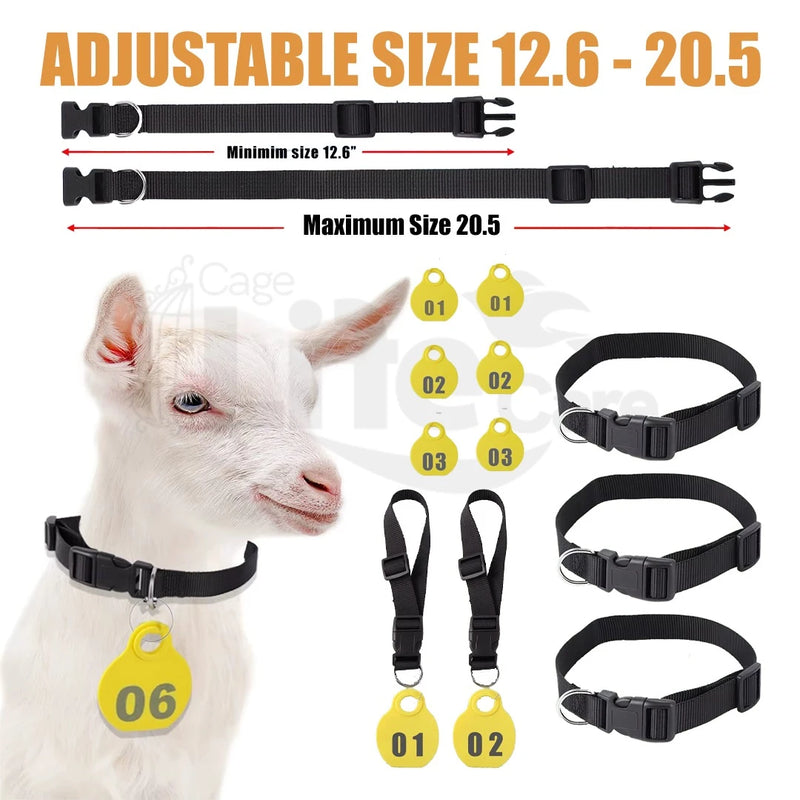 Adjustable ID Neck Collar Tags For Sheep & Goats Livestock