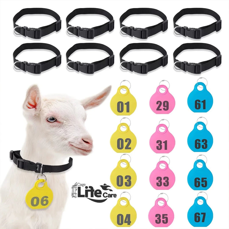 Adjustable ID Neck Collar Tags For Sheep & Goats Livestock