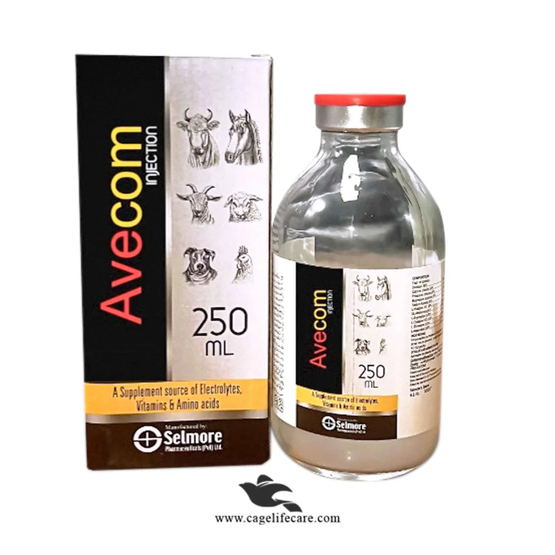 Avecom Injection – Electrolyte & Nutrient Supplement for Pets, Poultry & Livestock Animals