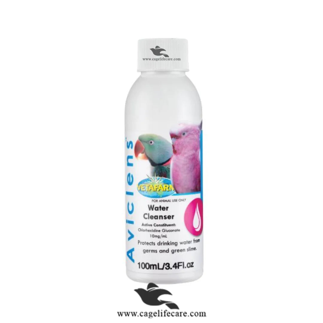 Aviclens Water Cleanser – Keep Your Bird’s Drinking Water Fresh & Safe 100ml Bottle and Loose Packing