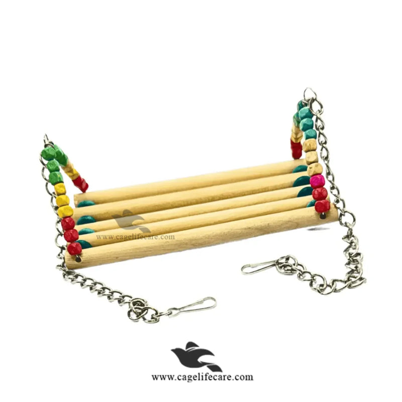 Bench Swing Bird Sitting Toy with Natural Wood - Parrots & Birds