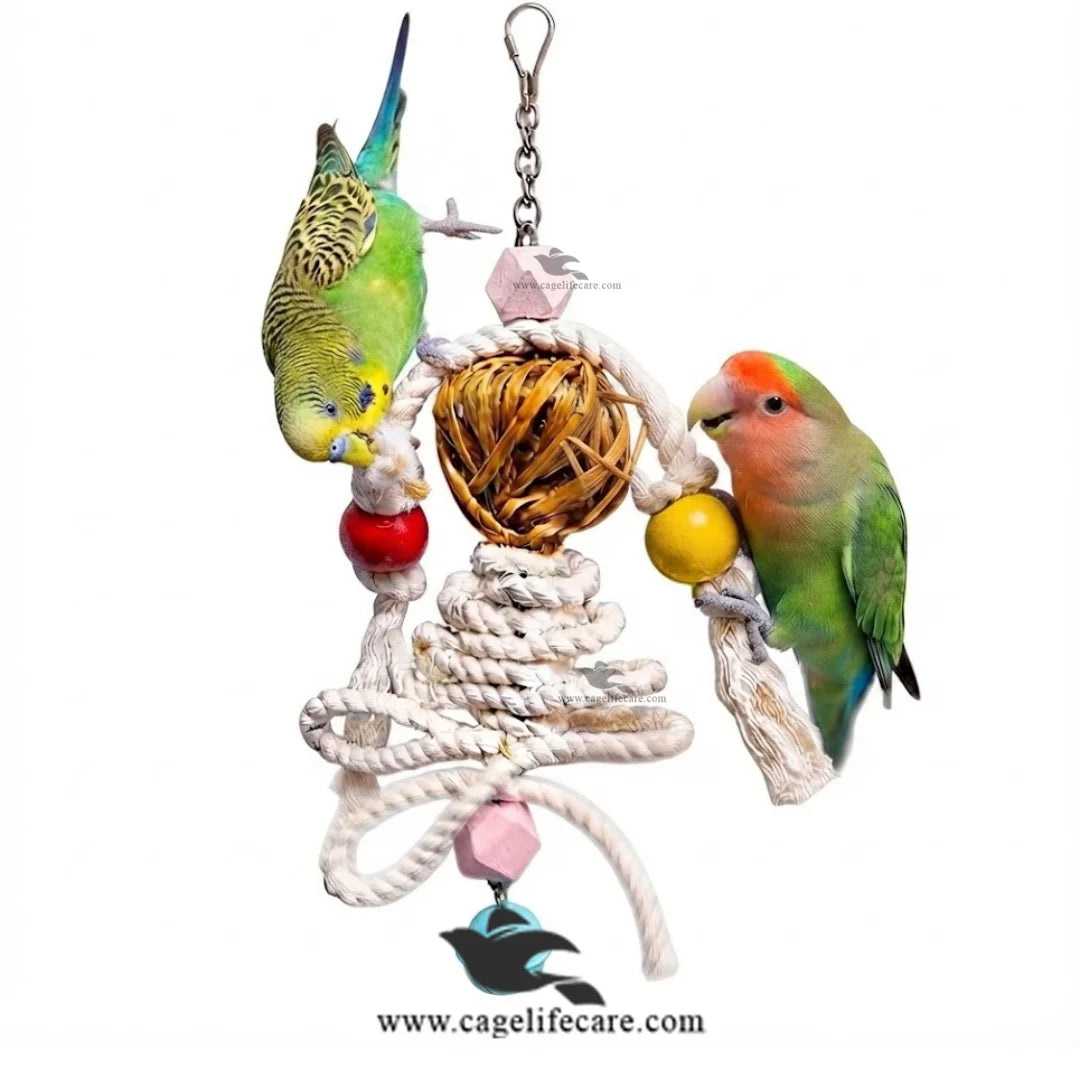 Jingle Twist Bird Toy colorful wooden hanging toy for birds and parrots