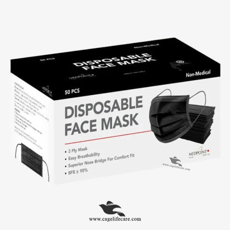 Black Surgical Facemask — Imported Protection for Farmers & Veterinary Doctors