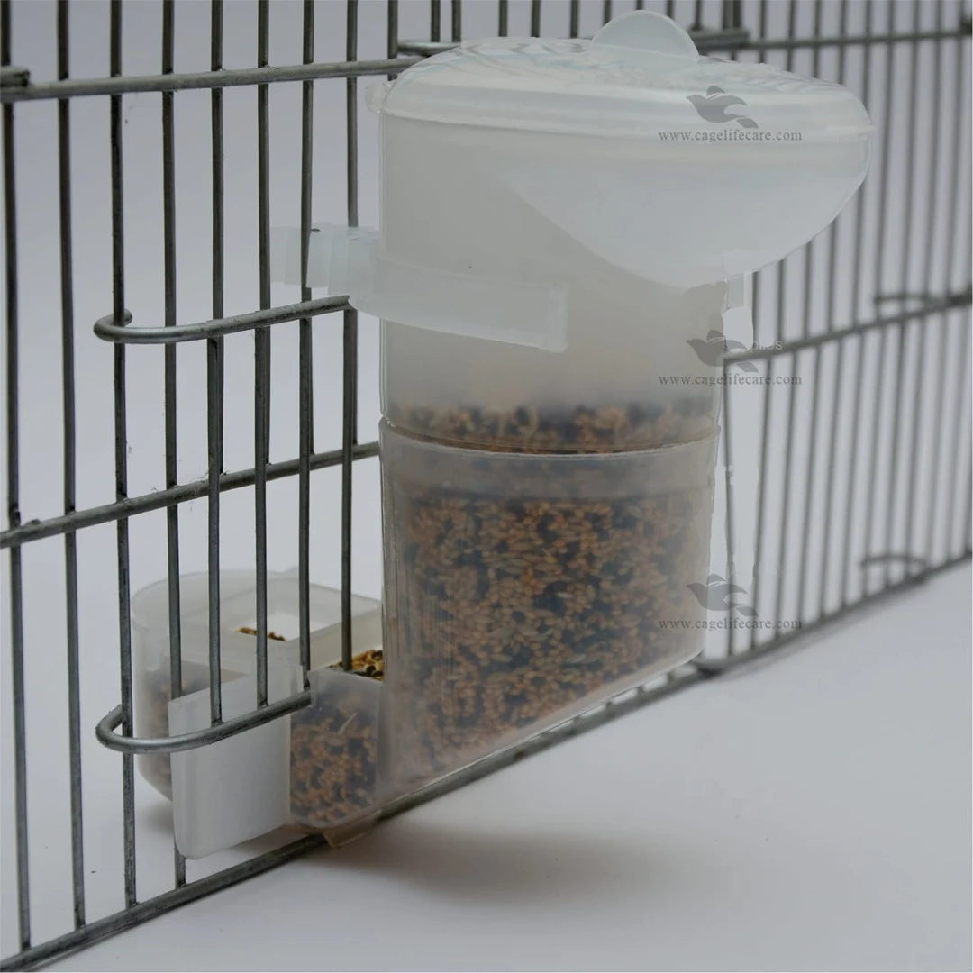 Bottle Seed Hopper with Open Lid For Birds
