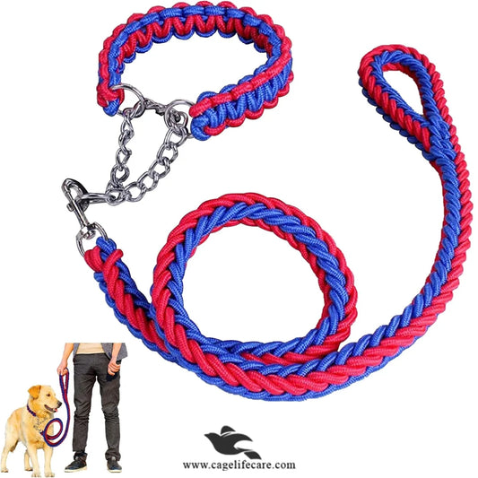 Braided Leash with Choke Color for Dogs