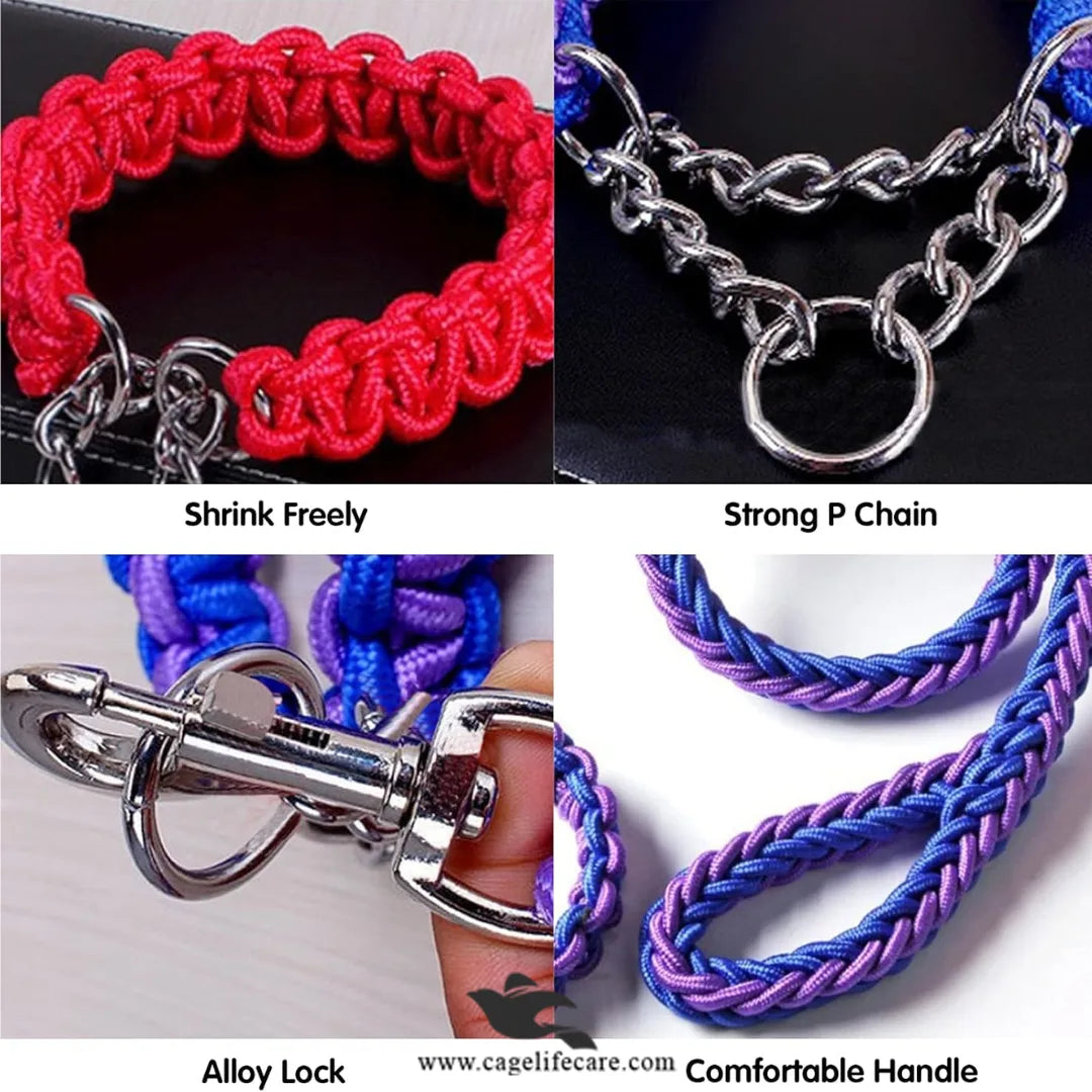 Braided Leash with Choke Color for Dogs
