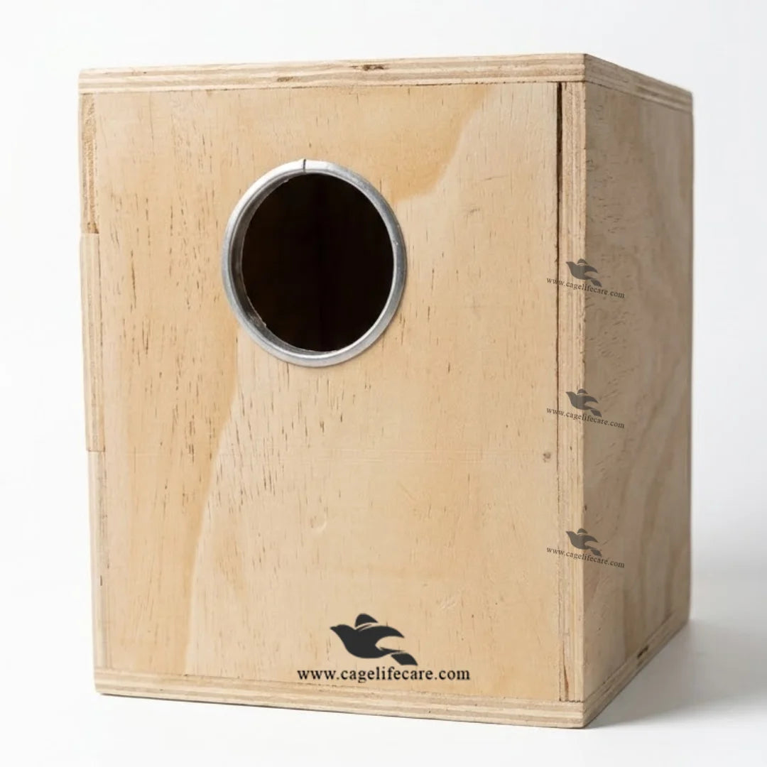 budgie lovebird nesting box with aluminum hole
