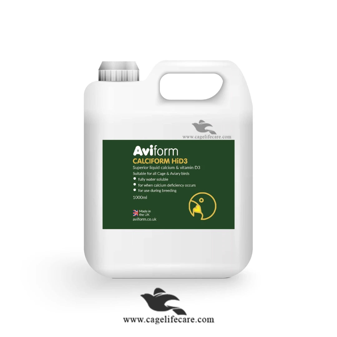 CALCIFORM HiD3 – Premium Liquid Calcium Supplement for Cage and Aviary Birds 1000ml Bottle and Loose Packings