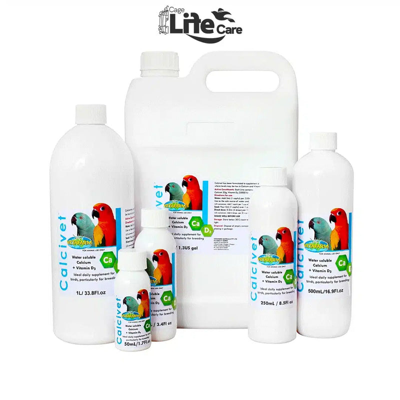 Calcivet – Liquid Calcium Supplement with Vitamin D3 for Birds