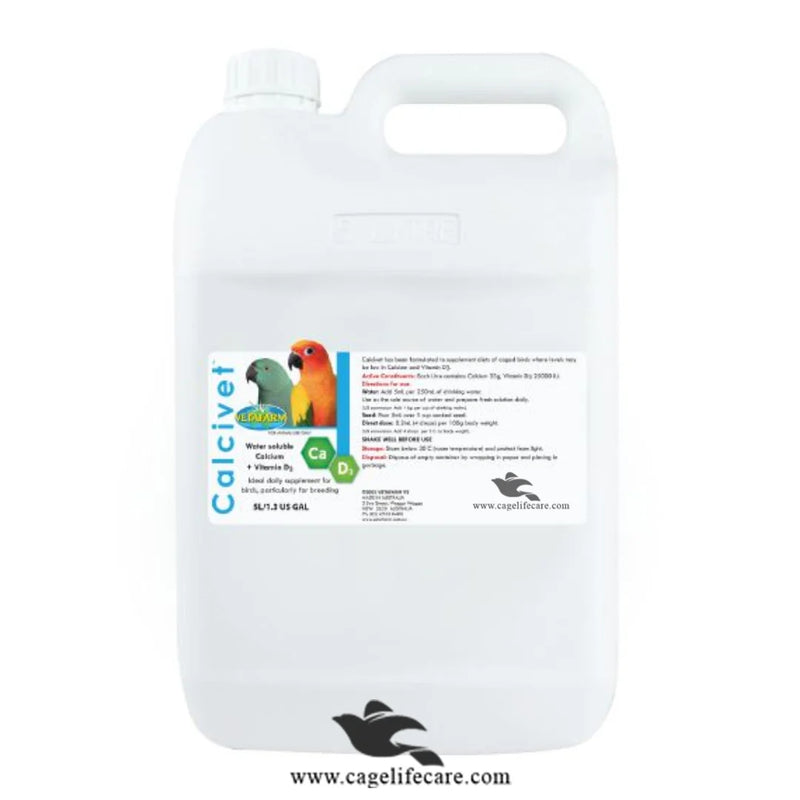 Calcivet – Liquid Calcium Supplement with Vitamin D3 for Birds