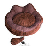 Cat Ears Plush Bed with Tail & PlayBall for Cats & Small Dogs