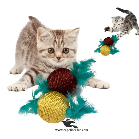 Cat Fur Rope Ball Toy for Kittens and Adult Cats