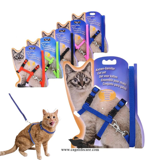 Cat Harness with Leash Set – Safe for Outdoor Walks (Imported)