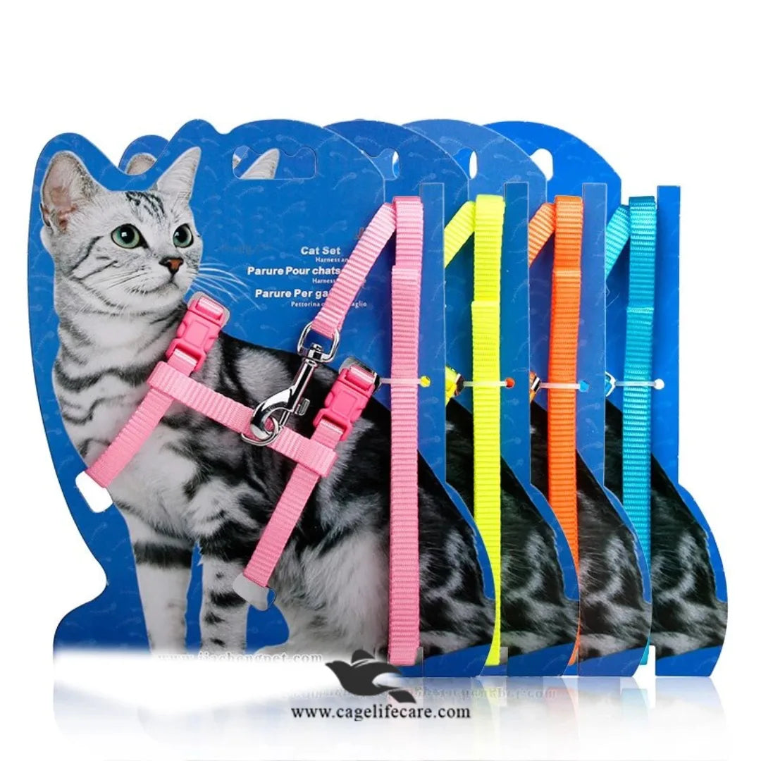 Cat Harness with Leash Set – Safe for Outdoor Walks (Imported)