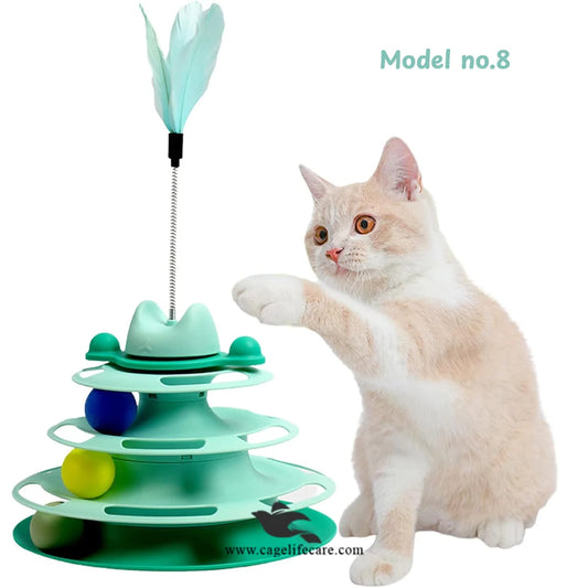 Cat Hut Track Tower with Spring Track Toy