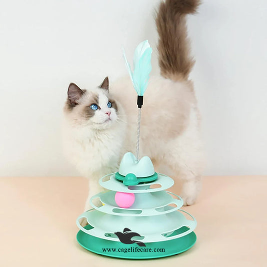 Interactive Cat Track Tower with Ball