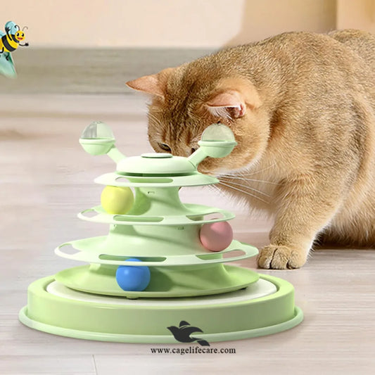 Cat Ball Track Tower with Catnip