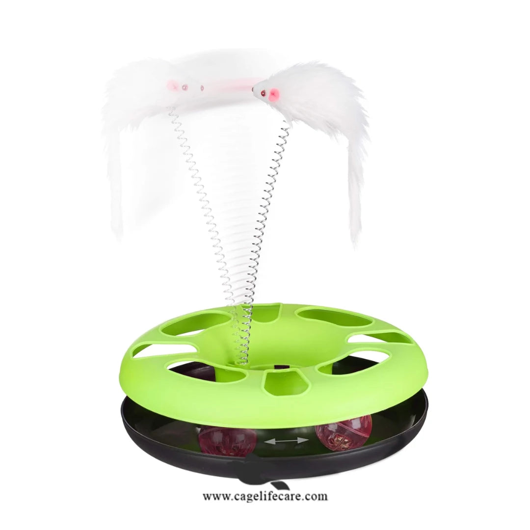 Interactive Cat Ball Toy with Feathers Mouse Inside