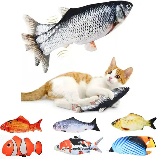 USB rechargeable vibrating fish toy for cats