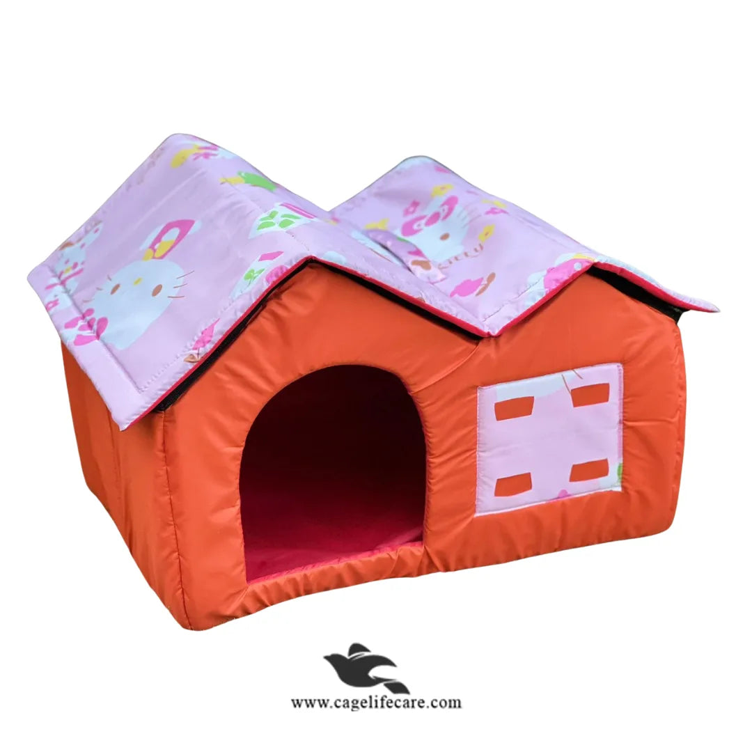 Cat & Dog Double Hut House – Large Soft Washable Bed for Pets