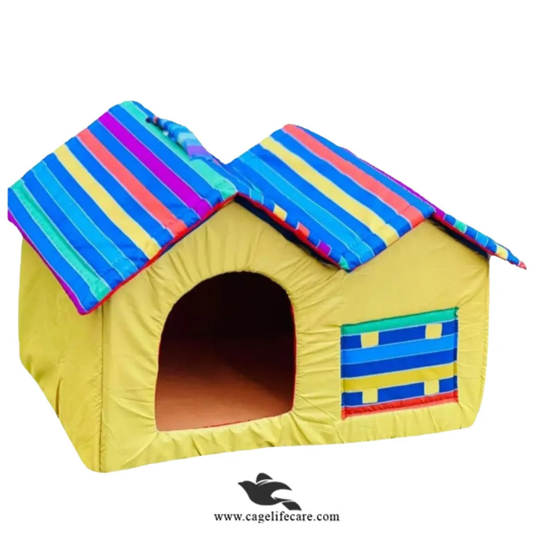 Double Hut Pet House – Cozy Washable Bed for Cats & Small Dogs
