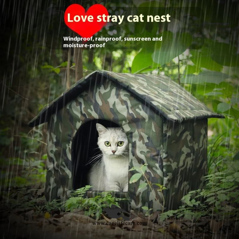 Cozy Hideaway Pet Bed For Cats & Dogs - House Hut Shape