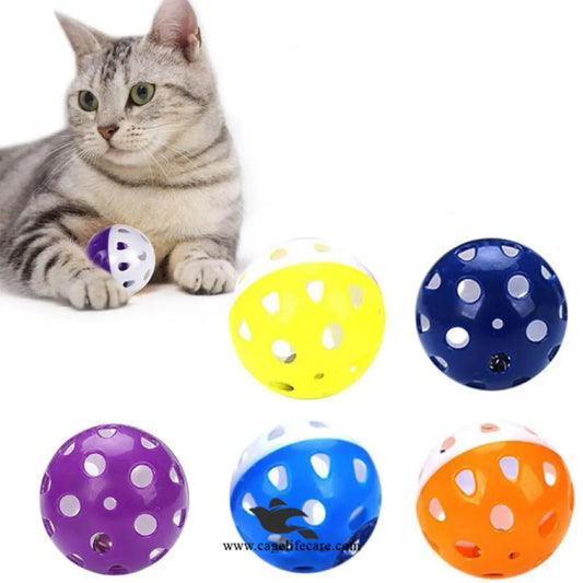 Cat Playing Ball Toy with Bell Set of Four