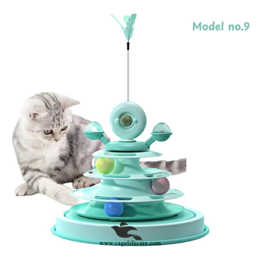 Cats Turntable Track Tower Toy with Rotating Ball
