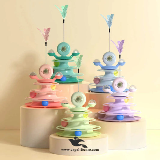 Interactive Cat Toy with 360 Degree Rotating Ball