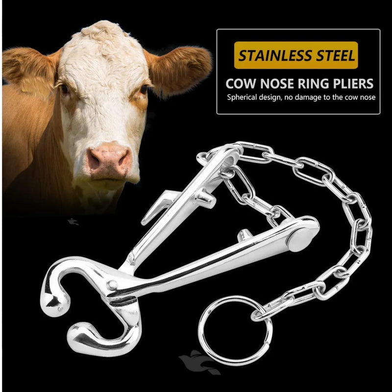 Cattle Bull Nose Holder – Heavy-Duty Bull Holder with Chain for Safe Livestock Handling
