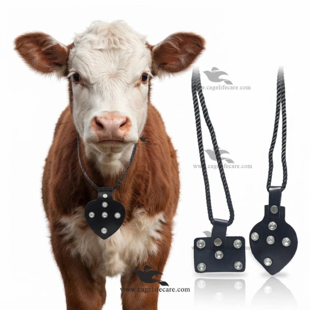 Black leather Taweez necklace for cattle and cows