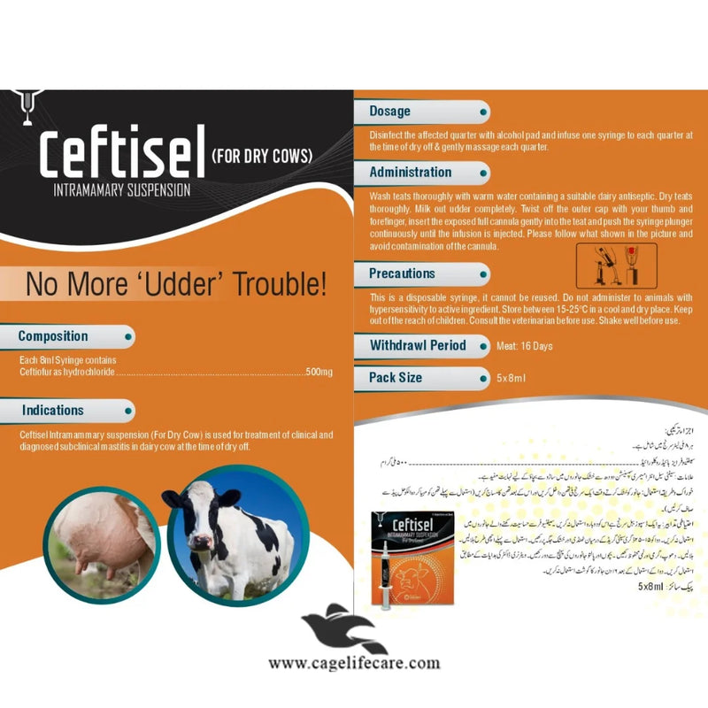 Ceftisel Intramammary Suspension – Mastitis Treatment for Dry Cows