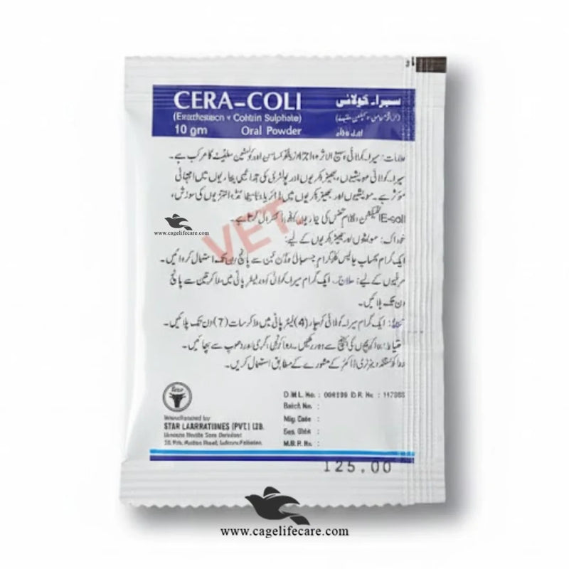 Cera-Coli Powder 10g – Enrofloxacin & Colistin Sulphate for Livestock & Poultry