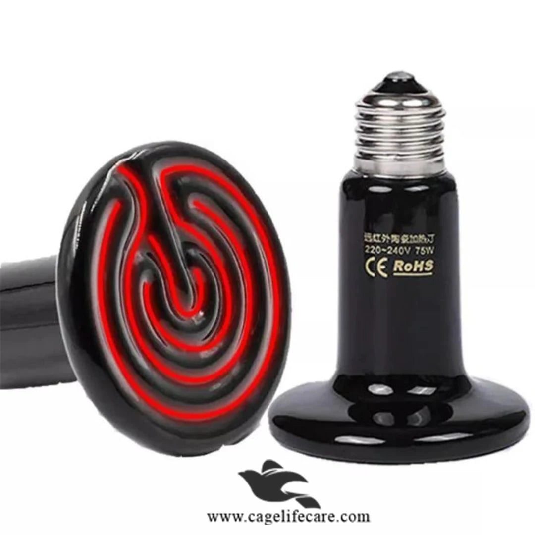 Ceramic Heat Emitter 100W - No-Light Heat for Birds & Pets - Heater for sick birds or save your birds in winter