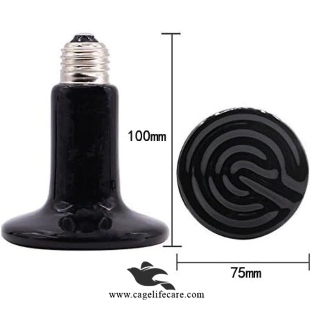 Ceramic Heat Emitter 100W - No-Light Heat for Birds & Pets Size