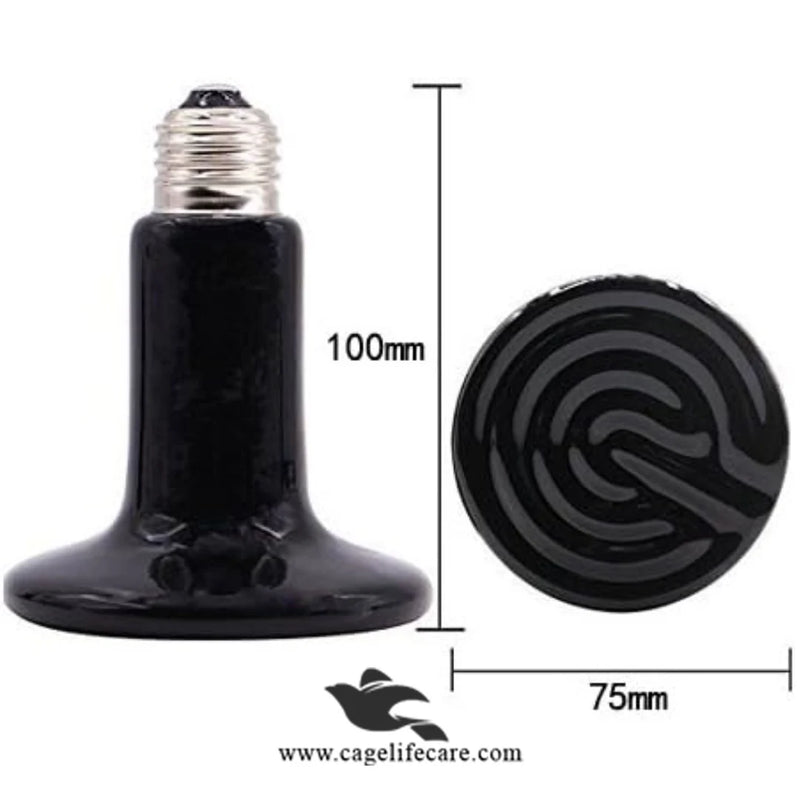 Ceramic Heat Bulb Emitter 100W - No-Light Heat for Birds & Pets