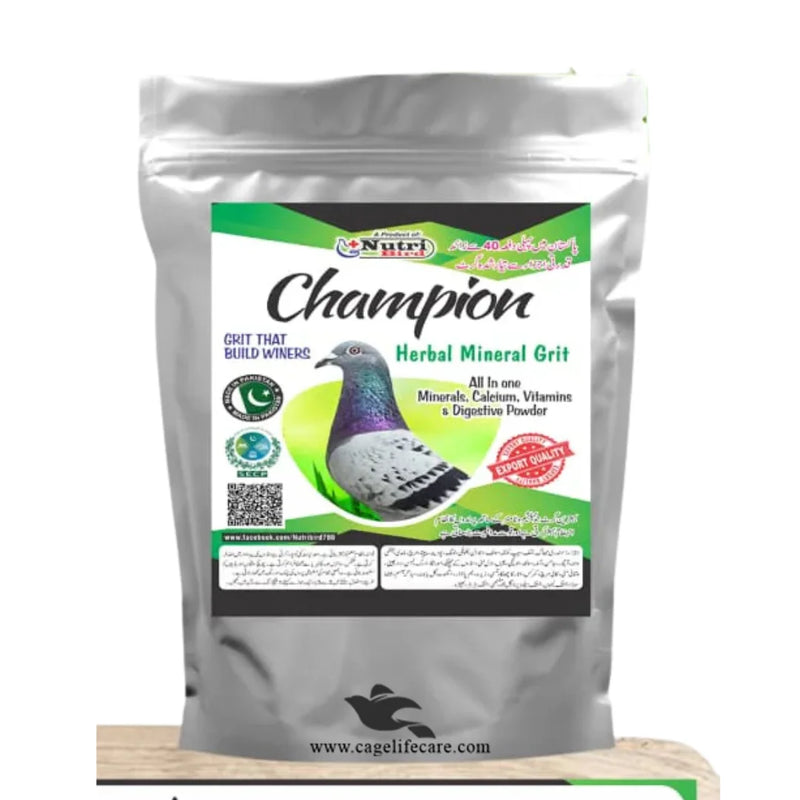 Champion Herbal Mineral Grit for Pigeons – All-in-One Digestive, Calcium & Breeding Support