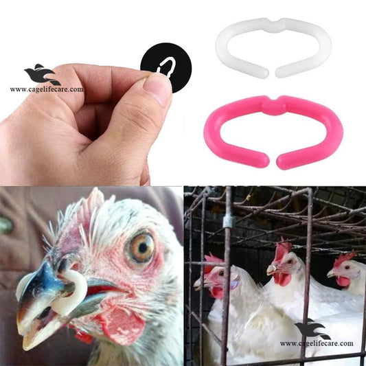 Chicken Anti-Pecking Beak Clamps - Plastic Nose Clips Pins