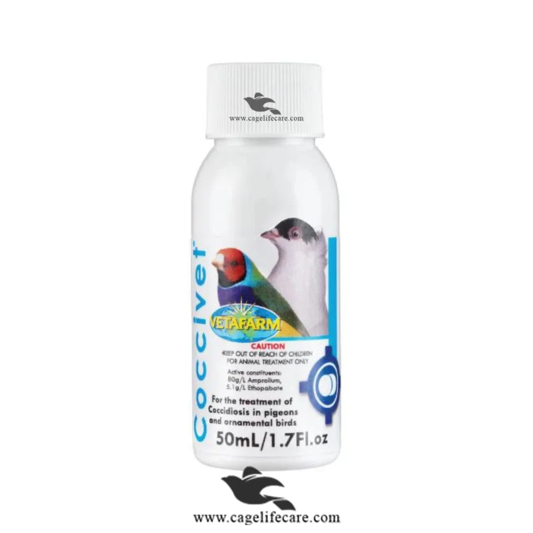 Coccivet – Coccidiosis Treatment for Ornamental Birds Cocci Treatment for all birds blooding in Dropping in birds 50ml bottle and Loose Packing
