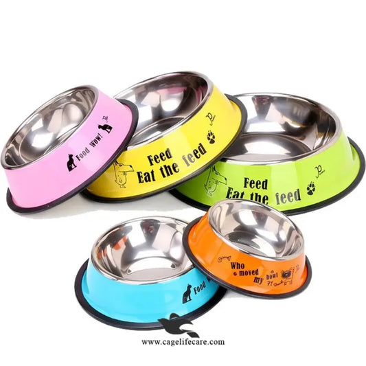 Durable non-slip stainless steel pet bowl