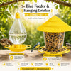 Combo Set of Hanging Bird Feeder and Water Drinker — Seed Feeder and Water Dispenser for Aviaries, Gardens and Wild Birds