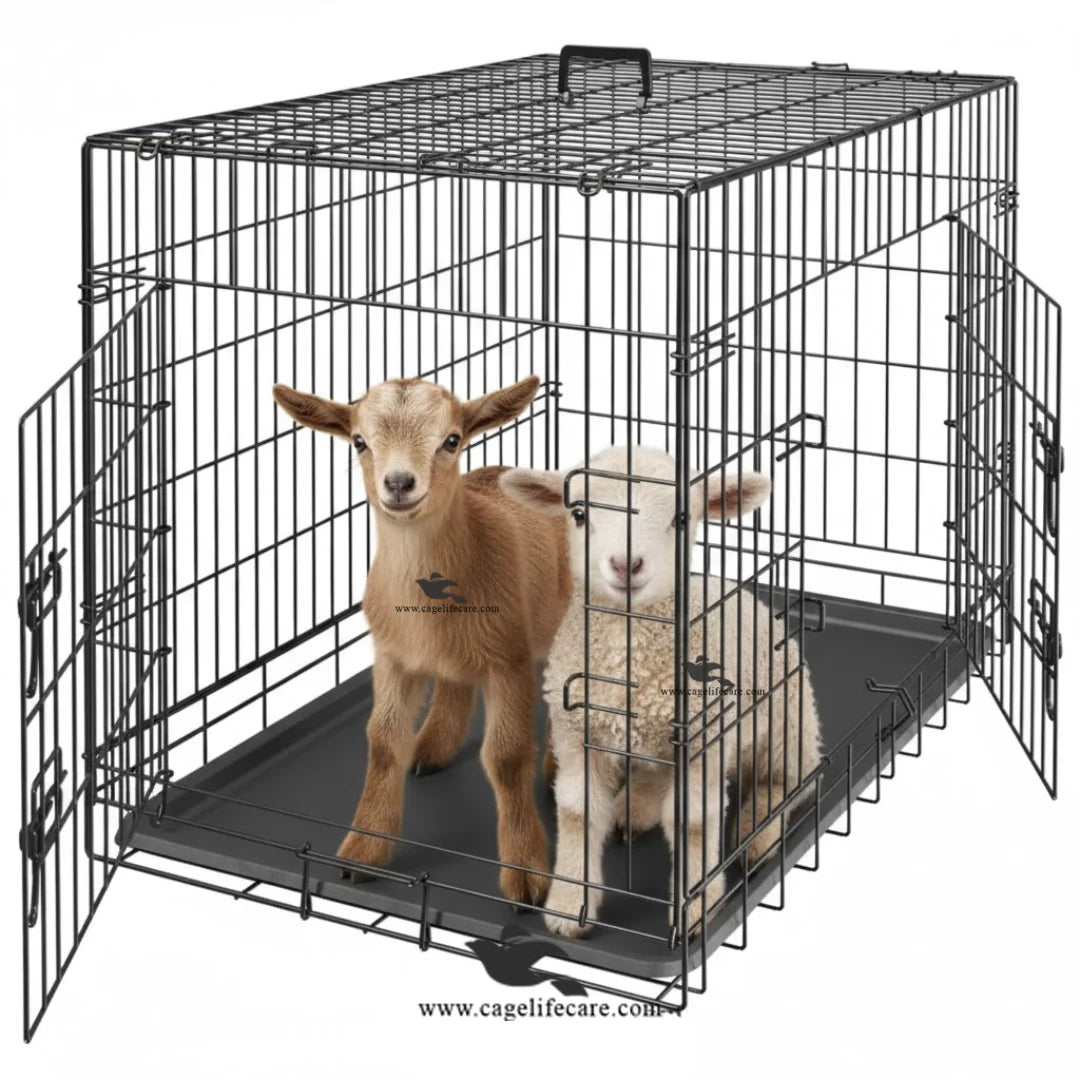 Complete Foldable Cage Set – Iron Cage for Goats & Sheep Babies, Cats, Dogs, Rabbits & Small Animals