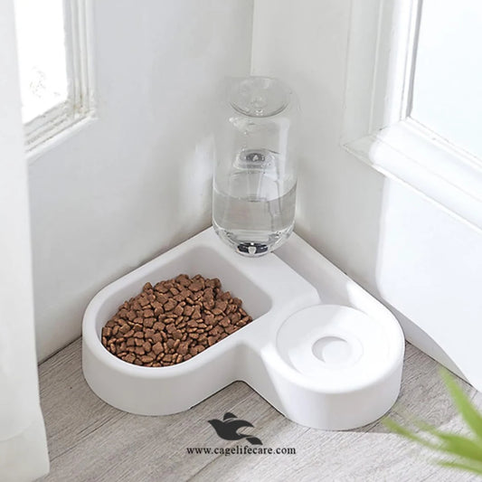 Corner Pet Bowl with Non-Slip Base for Small Pets