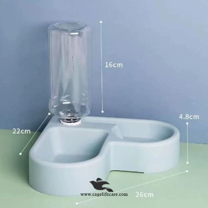 Corner 2-in-1 Feeding Pot Heart Shaped Bowl for Cats & Dogs