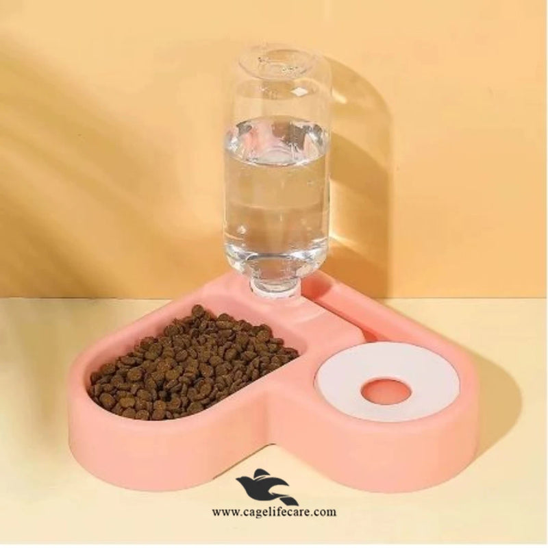 Corner 2-in-1 Feeding Pot Heart Shaped Bowl for Cats & Dogs