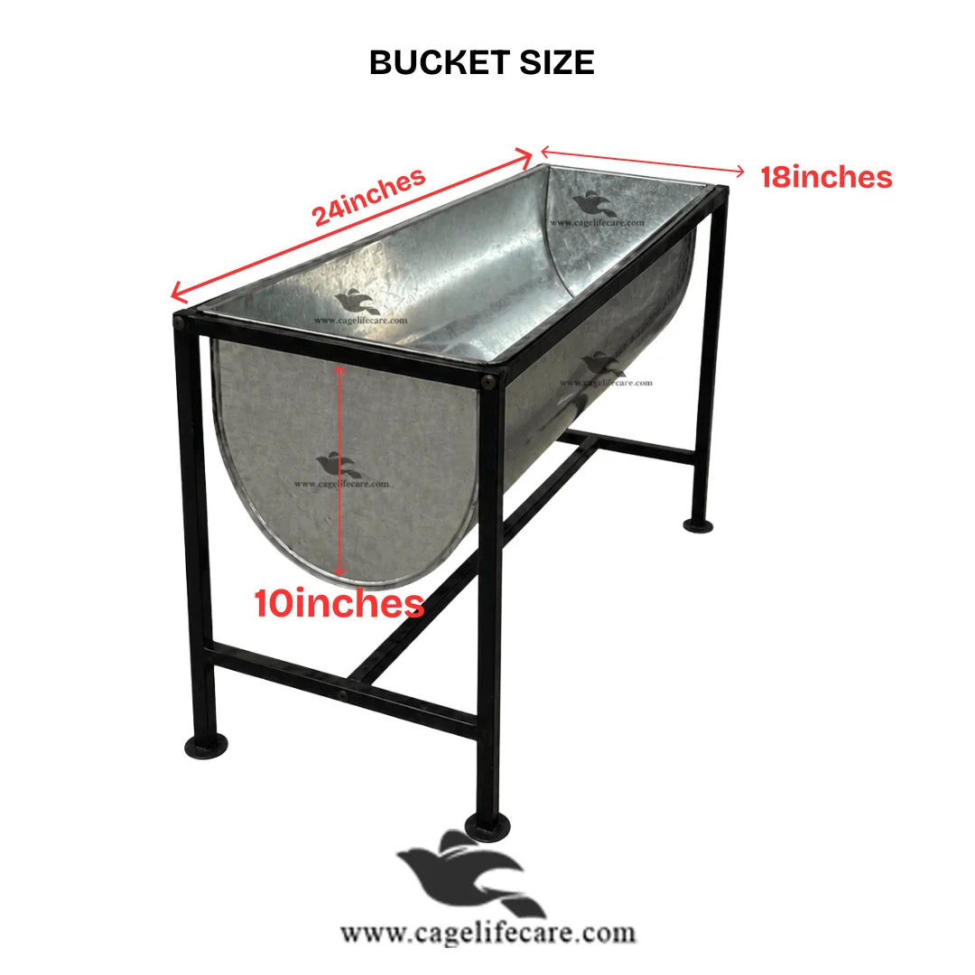 Heavy Duty Open Feeding Bucket for Cows, Buffaloes & Horses – Foldable Stand