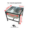 Cow & Buffalo Square (2x2 Ft) Stainless Steel Feeding Bucket with Foldable Stand