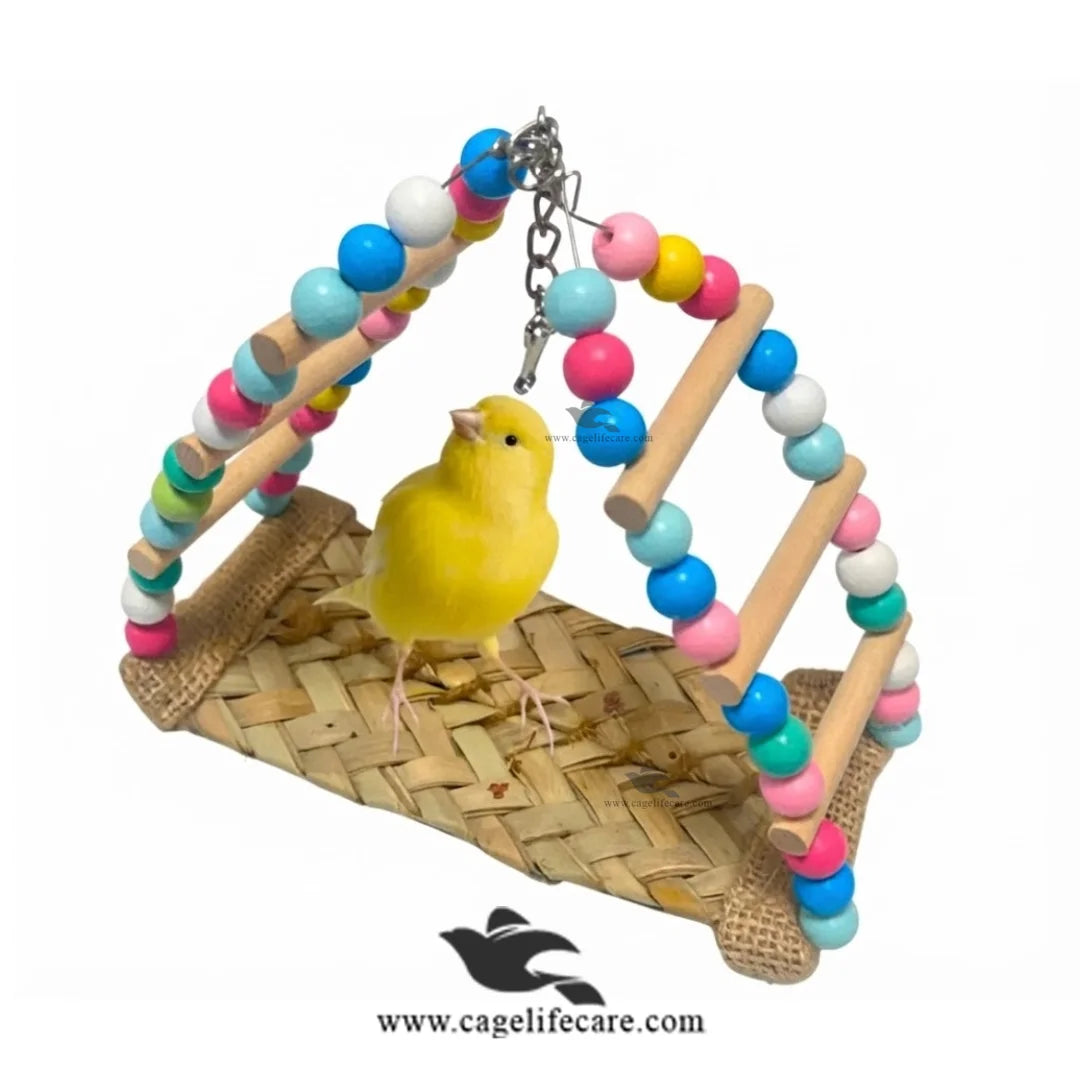Bamboo Swing Bird Toy for Finches and Small Birds