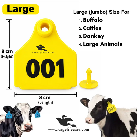 8 cm Large Livestock Ear Tags Made from Pure TPU