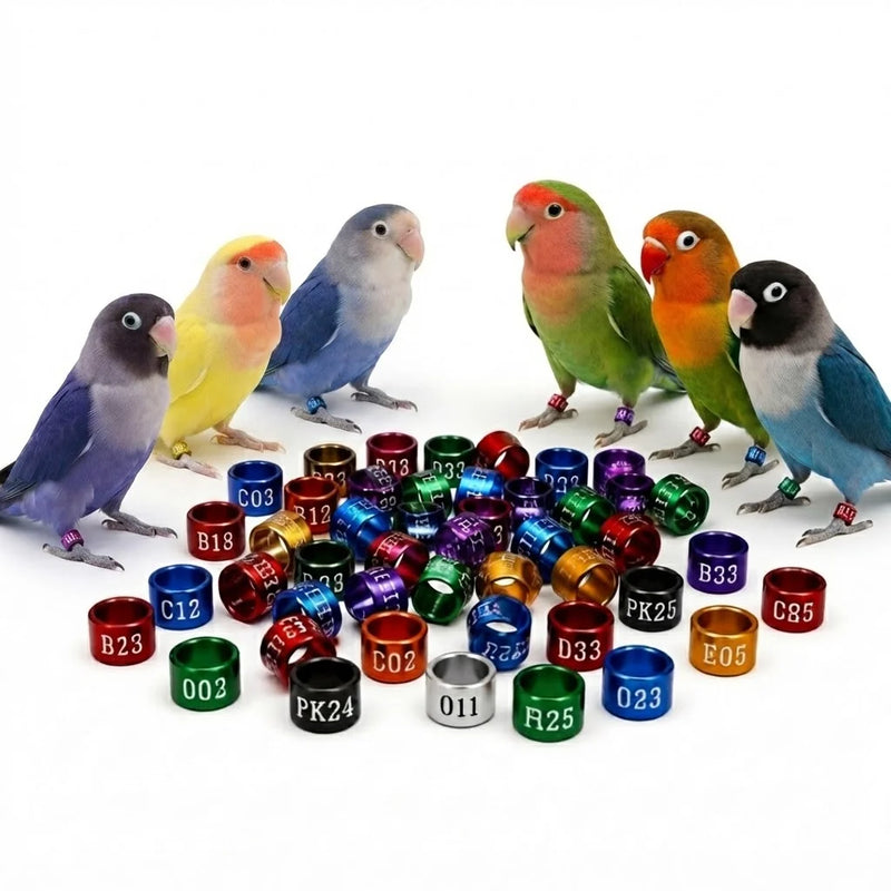 Customised Lovebird Rings — Aluminium Color Rings for Lovebird Identification and Tracking